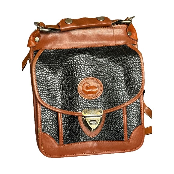 Vintage Dooney & Bourke Black Pebble Finish Leather Shoulder Bag Handbag